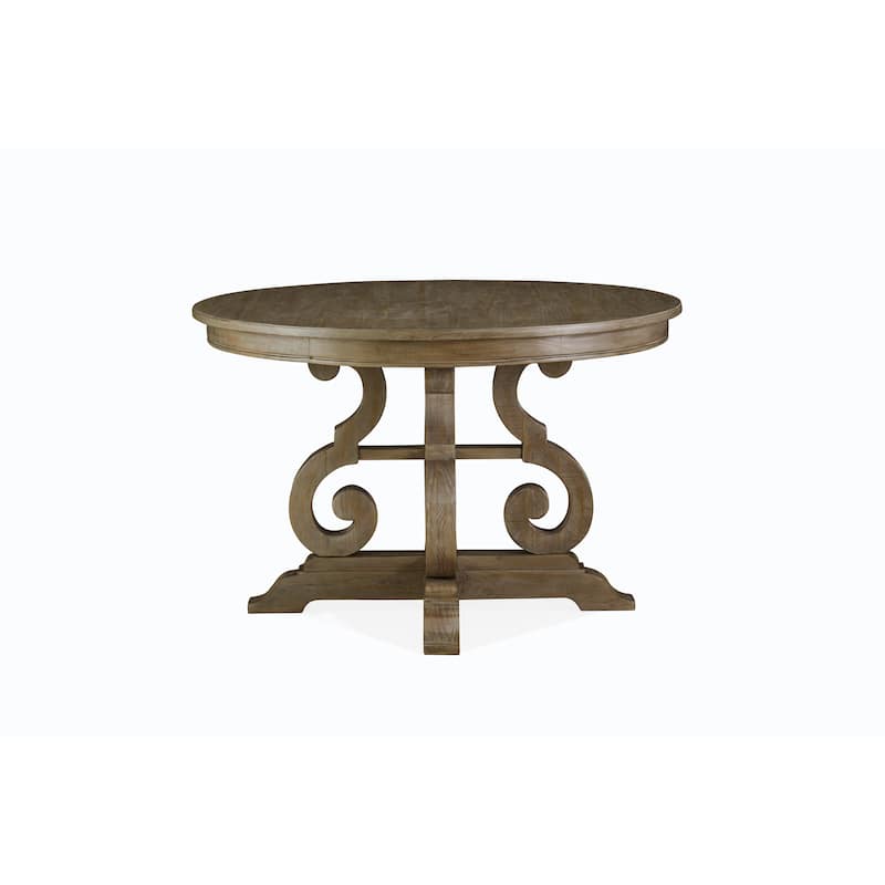 Magnussen Home Tinley Park Dove Tail Grey 48" Round Dining Table - 48''W x 48''D x 30''H