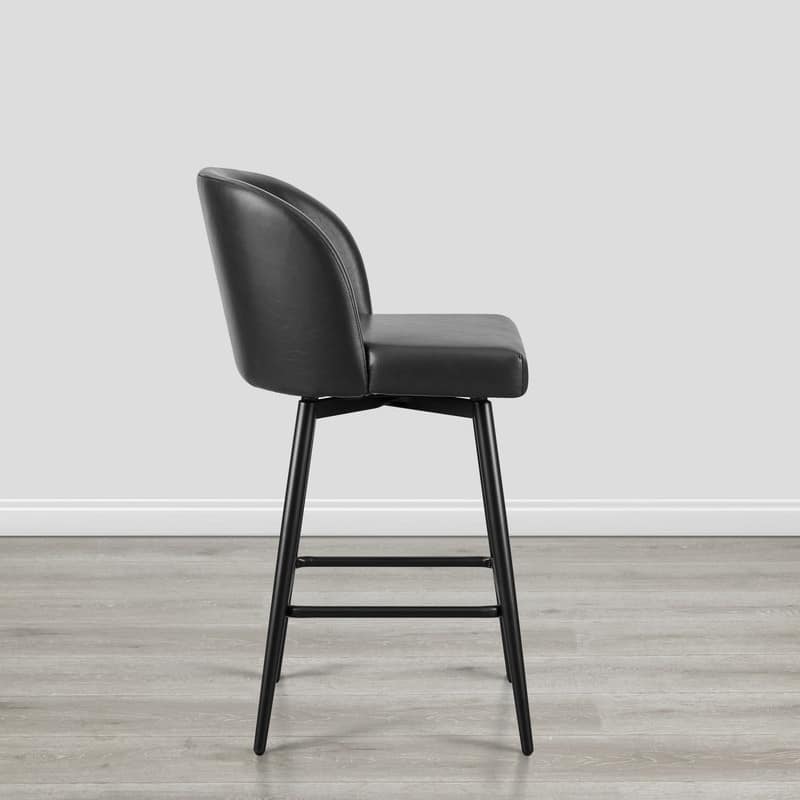 Charlotte Counter Height Swivel Barstool with Metal Legs Set