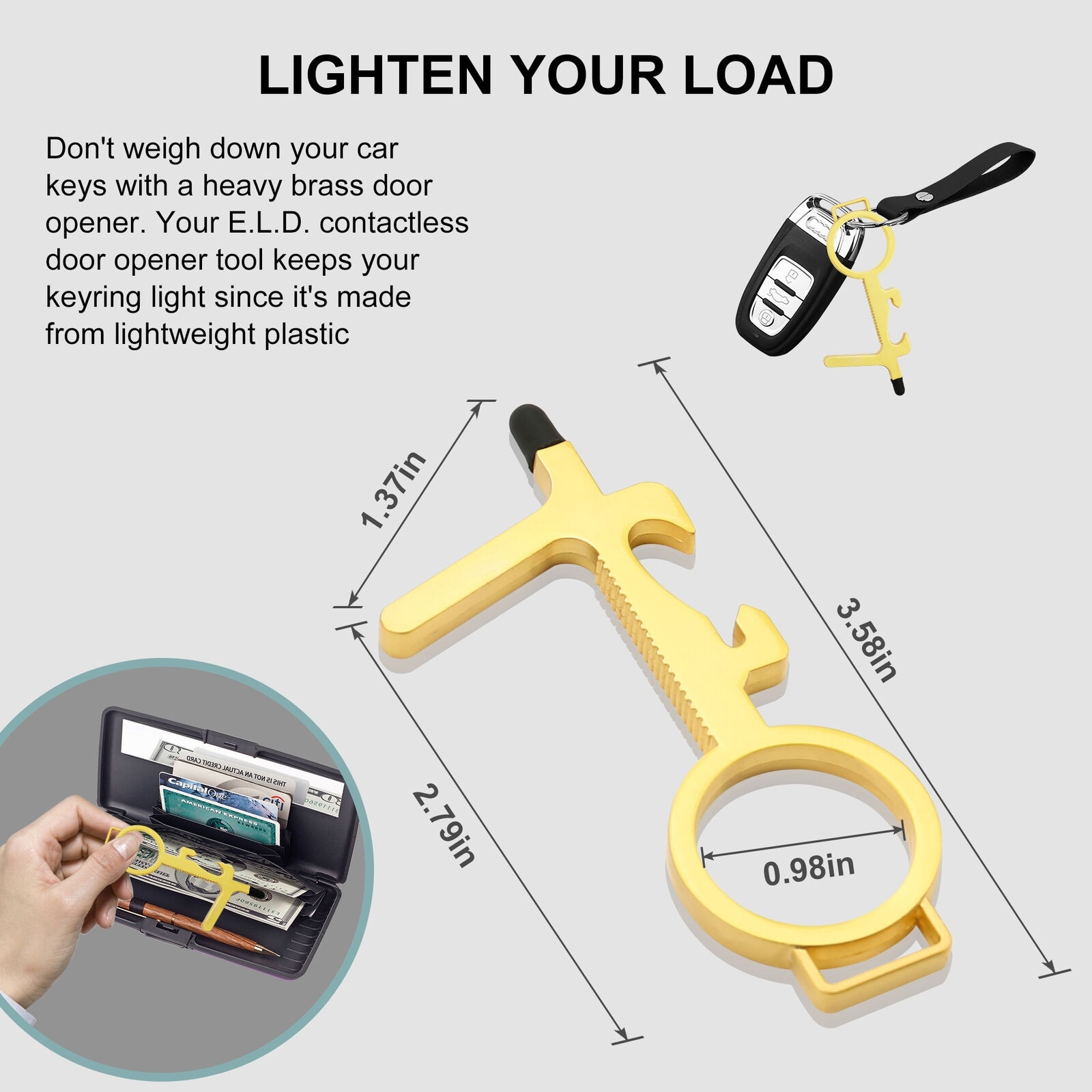 Anti Touch Key Chain with Stylus Hygiene EDC Clean Key Boxing Day
