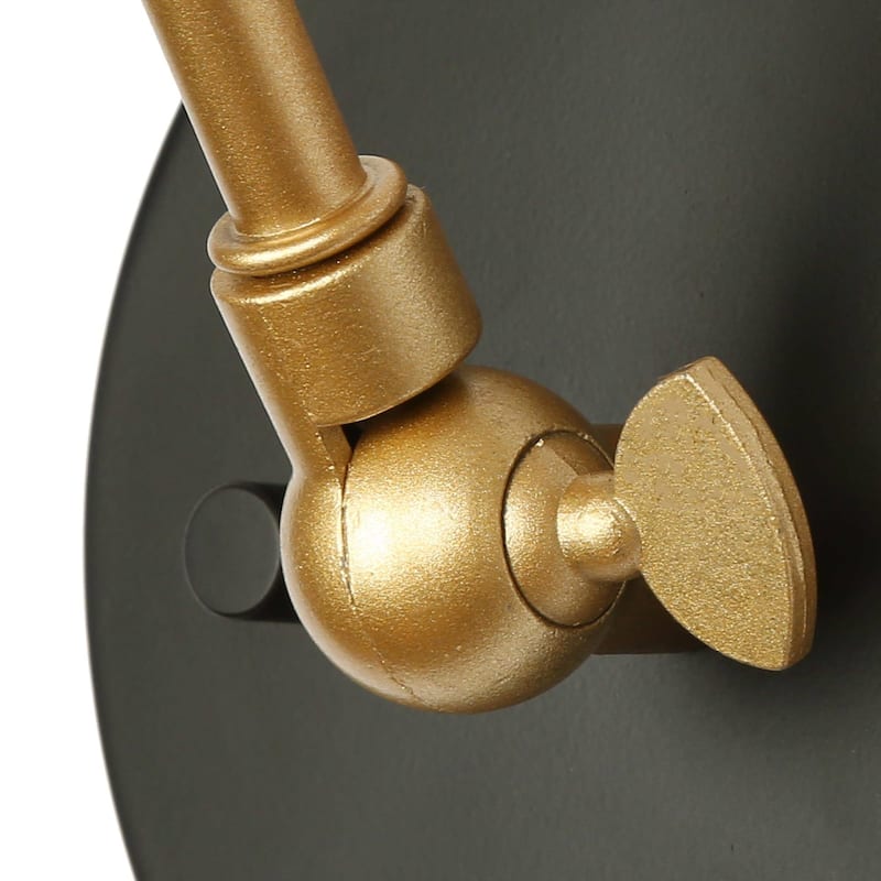 Modern Industrial Black Gold Plug-in Adjustable 1-Light Wall Sconces