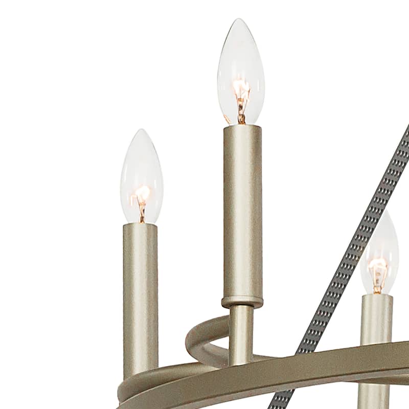 Modern 8 - Light Wagon Wheel Candle Style Chandelier - 36.22"x36.22"x31.69"