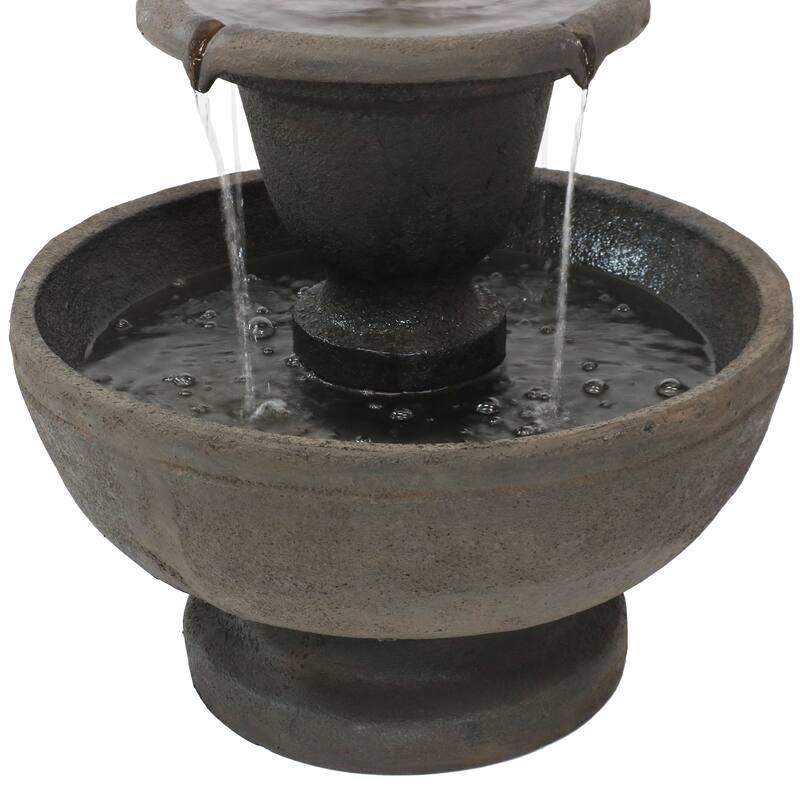 Streaming Falls 2-Tier Outdoor Water Fountain Garden Feature - 25"