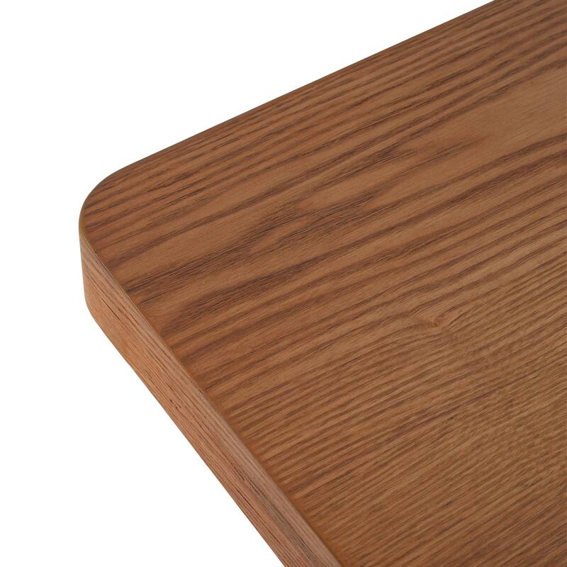 Roomfitters 63" Rectangular Dining Table with Solid Wood Top and Sturdy Double Pedestal Base, Modern Kitchen Table