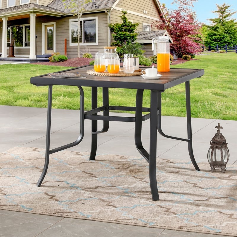 Patio Festival 35.4" Outdoor Metal Square Dining Table