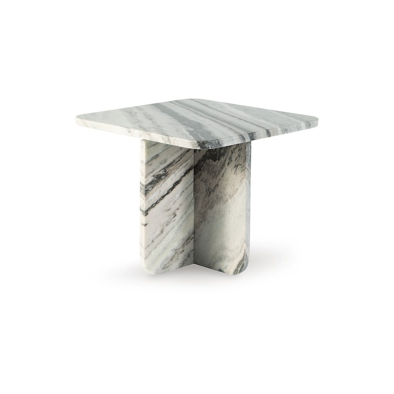 Signature Design by Ashley Baretton White/Black Accent Cocktail Table - 18"W x 18"D x 15"H