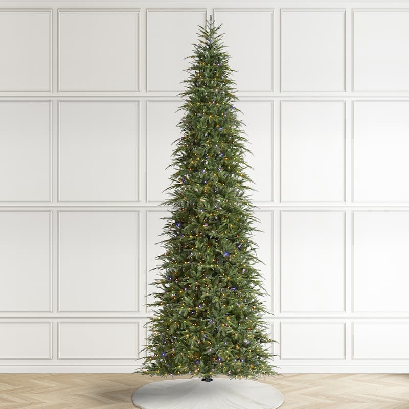 Glitzhome 15FT Pre-Lit Slim Fir or Spruce Artificial Christmas Tree with 1500/1400 Warm White LED Lights