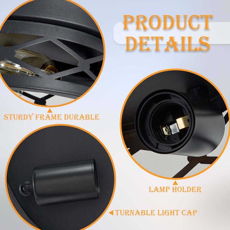2 Light Farmhouse Flush Mount Ceiling Light-2 Pack