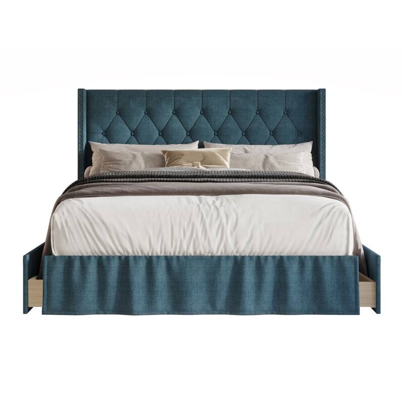 Andrea Tufted Upholstered Storage Panel Bed