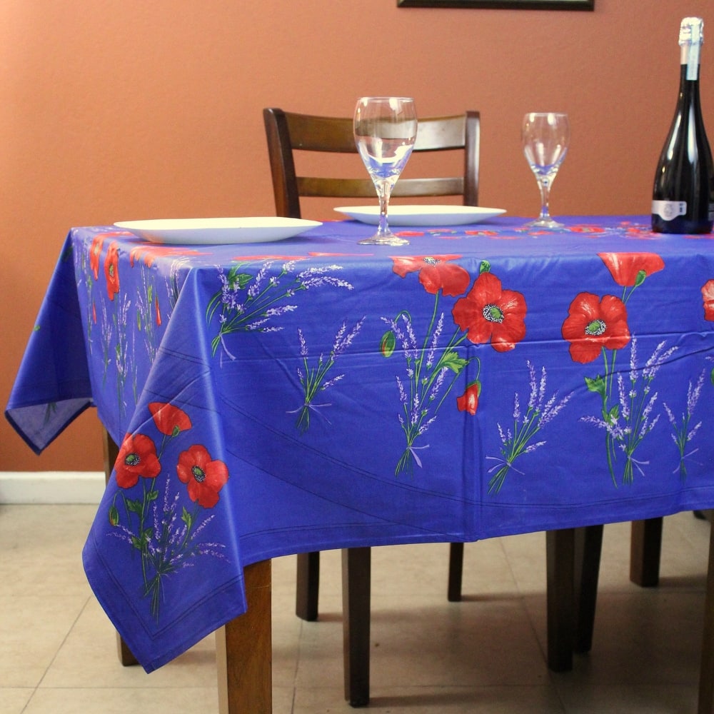 Wipeable Spill Resistant Provencal Cotton Cannes Collection Tablecloth