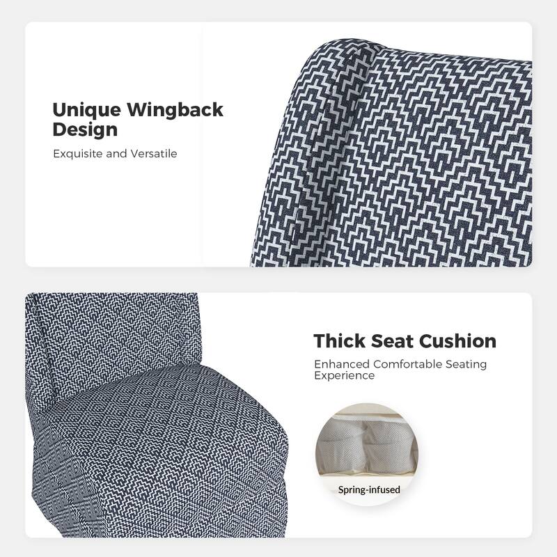 Falk Transitional Upholstered Slipper Chair with Slipcover and Solid Wood Legs Set of 2 by HULALA HOME