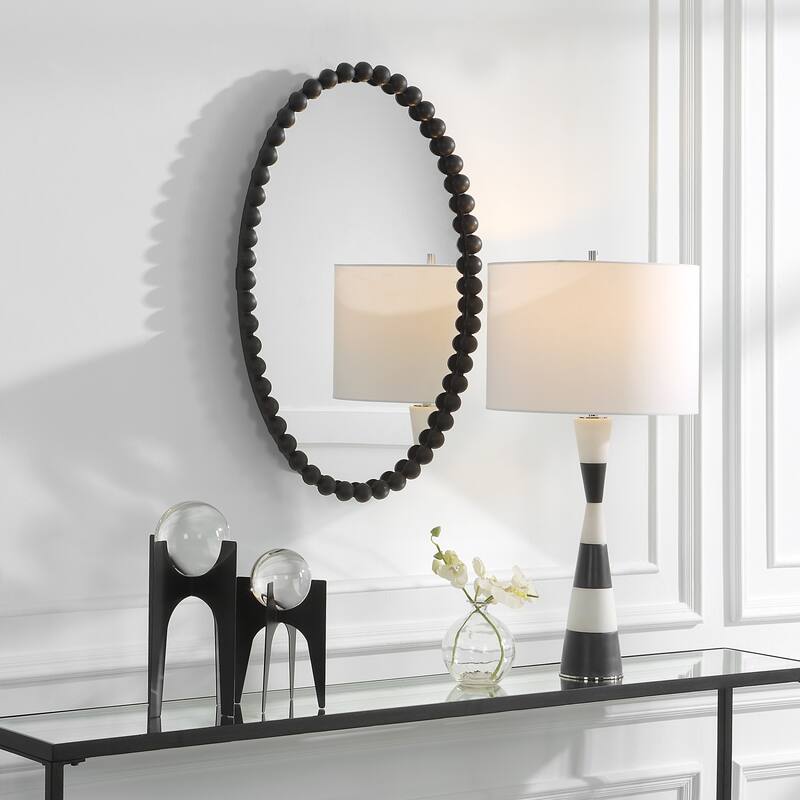 Uttermost 09876 Serna 20" W x 30" H Oval Framed Bathroom Mirror