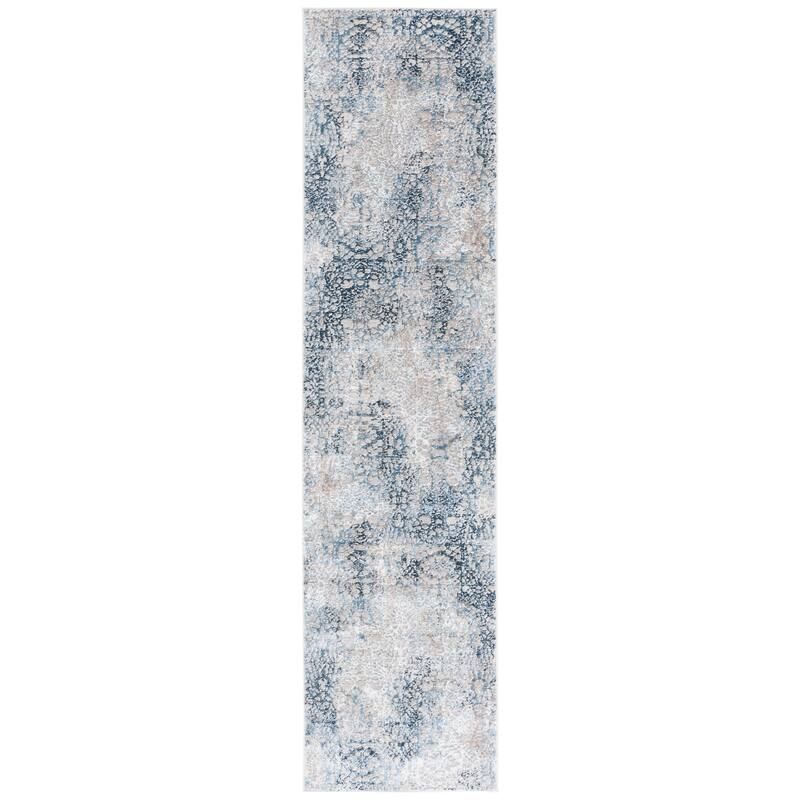 SAFAVIEH Parker Birdella Modern & Contemporary Rug - 2' x 8' Runner - Blue/Taupe