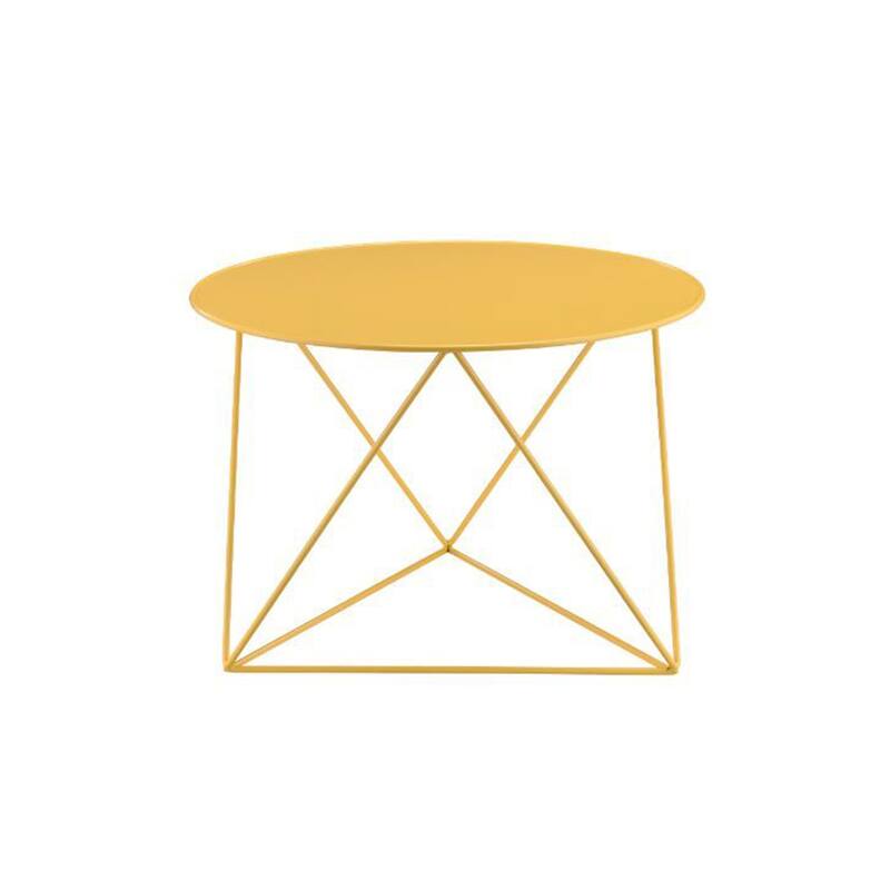 Round Table Accent Table in Metal Base