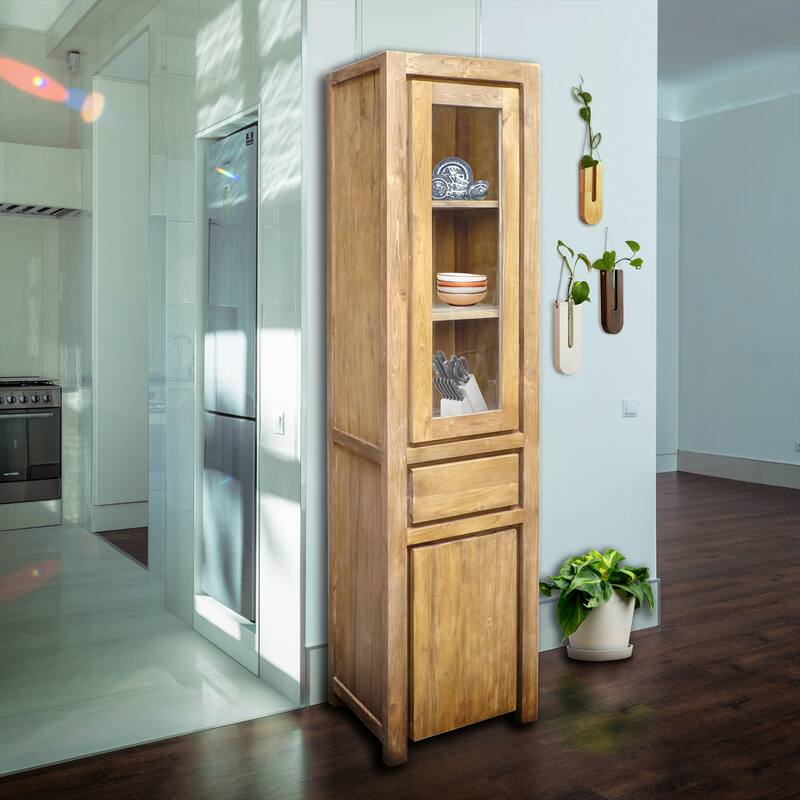 Chic Teak Recycled Teak Wood Solo Cupboard / Curio Cabinet