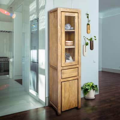 Chic Teak Recycled Teak Wood Solo Cupboard / Curio Cabinet