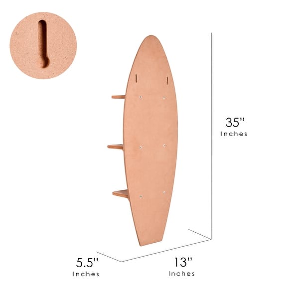 dimension image slide 1 of 4, American Art Decor Surfboard Wall Shelf Coastal Beach Themed Decorative Wall Art Storage for Home or Office