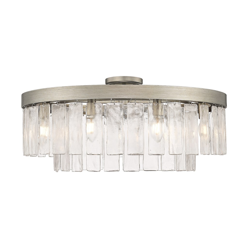 Golden Lighting Ciara 9-light Semi-Flush Mount in Peruvian Silver - Peruvian Silver - 9-Light Semi-Flush