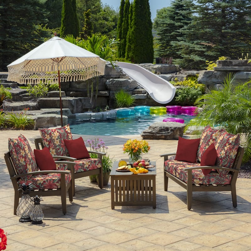 ARDEN Ruby Clarissa Tropical Outdoor Deep Seat Cushion Set - 24 W x 24 D in.