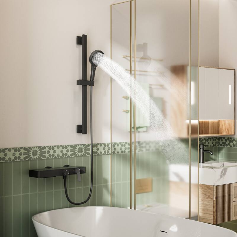 Modland 2-Function Wall Mount Shower System with 3-Mode Handheld Shower & Tub Filler Spout