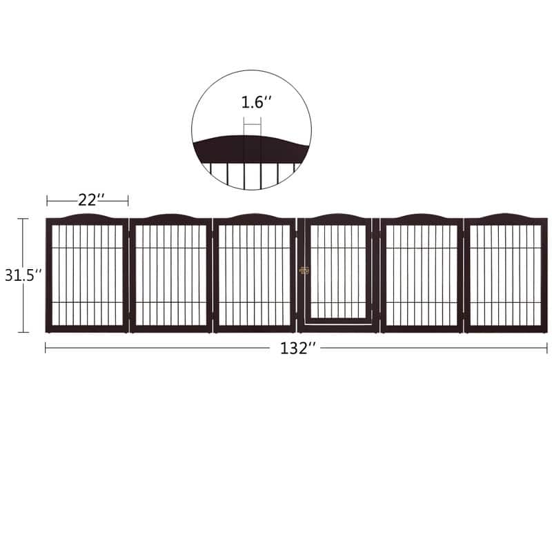 Unipaws Pet Playpen with Wire 6 Panels Freestanding Dog Gate