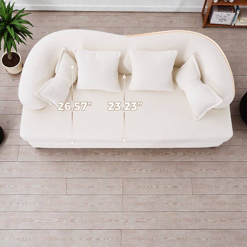 2-in-1 Foldable Sofa Bed, 70" Convertible Boneless Couch Sleeper with 4 Pillows, Chenille Foam Futon for Living Room