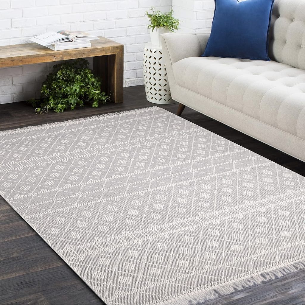 Overton Handmade Modern Contemporary Geometric Area Rug