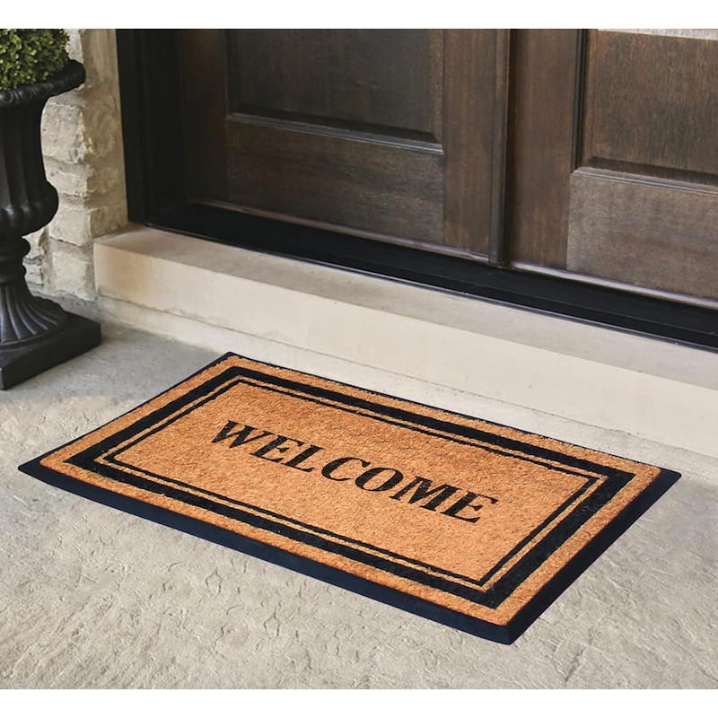 A1HC Natural Coir & Rubber Door Mat, 30x48, Thick Durable Doormats for Outdoor Entrance