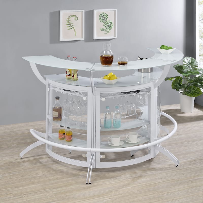 Dallas 3-piece Curved Freestanding Home Bar Cabinet