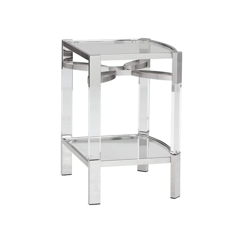 Chaseton Contemporary Clear/Silver Accent Table - 22"W x 18"D x 26"H