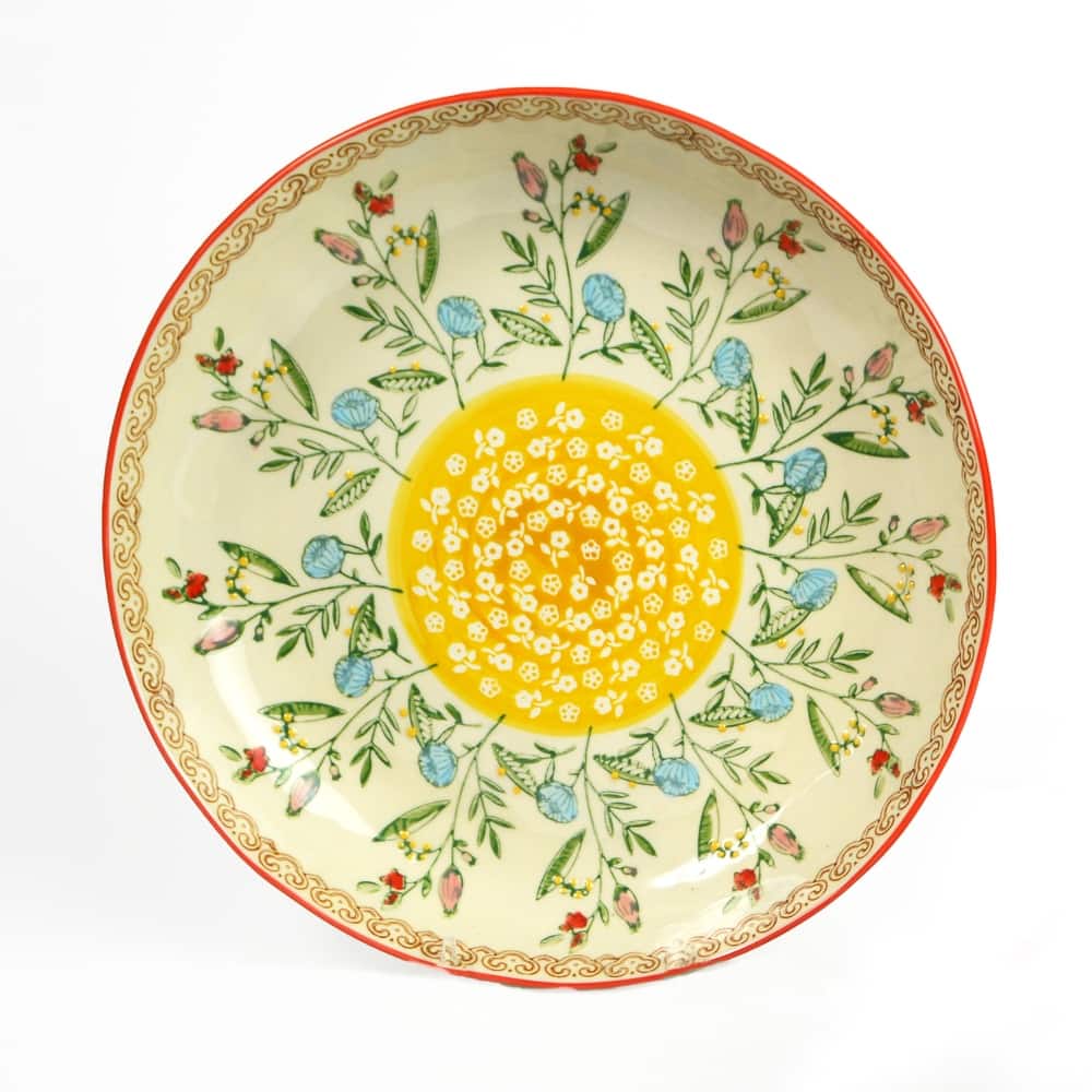 Euro Ceramica Ella 2 Piece Entree Bowl Set - Red - Service for Two