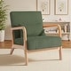 preview thumbnail 25 of 161, 25" W Mid Century Upholstered Wood Accent Chair with Pillow Natural Wood - Grey Green
