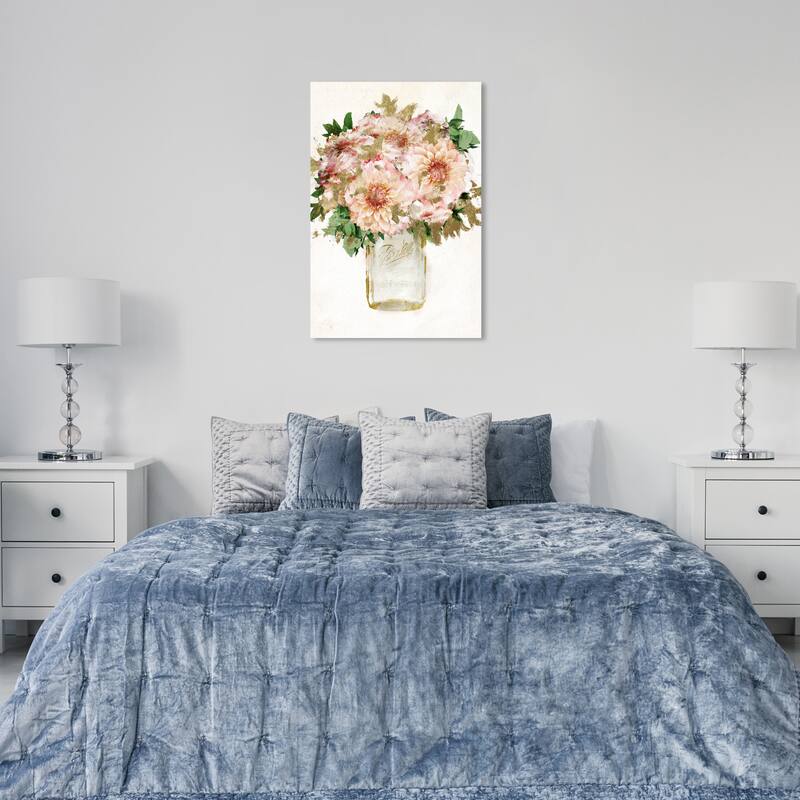 Wynwood Studio Canvas Floral and Botanical Amalfi Flower Jar White and Cream White Modern & Contemporary Wall Art Canvas Print - 36 x 24
