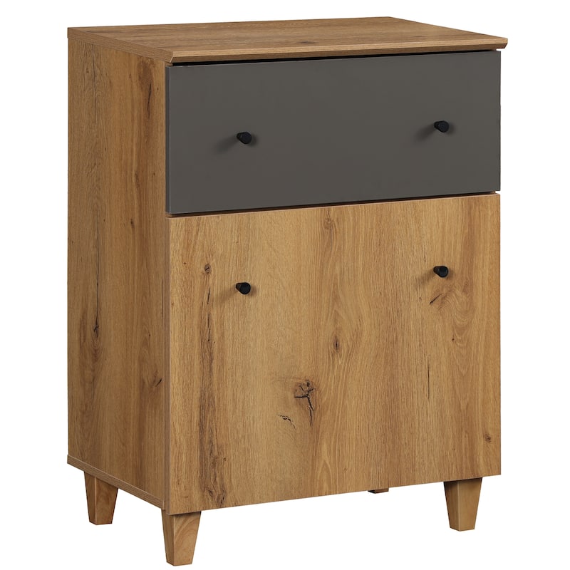 Large Nightstand with Drawer and Cabinet for Bedroom