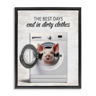Stupell Best Days & Dirty Clothes Framed Floater Canvas Wall Art Design By Lettered and Lined