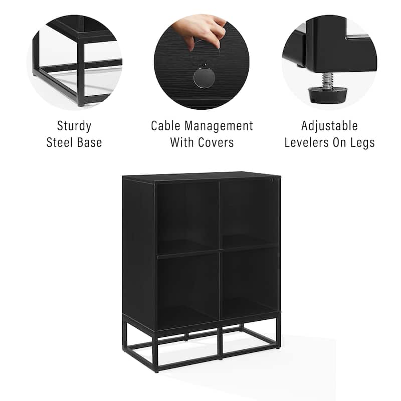 Crosley Enzo Record Storage Cube Bookcase - Black