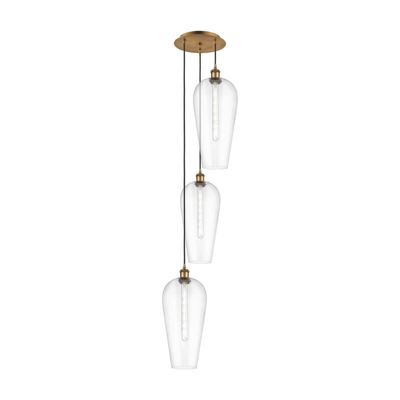 Innovations Lighting Endless Possibilities Ballston - Chelsea - 3 Light 15" Cord Hung Multi Pendant - Clear/Brushed Brass