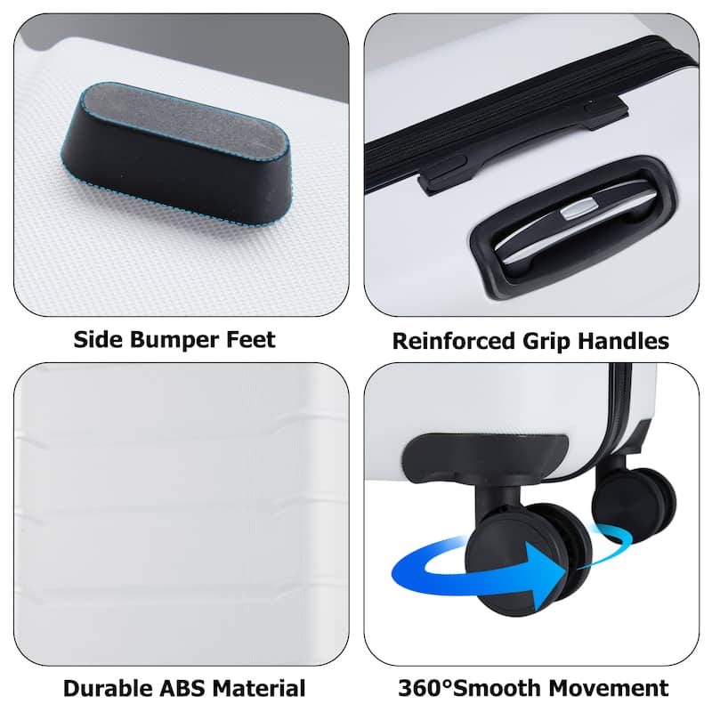 Hard Shell ABS, Double Spinner Wheels Lightweight Suitcase TSA Lock