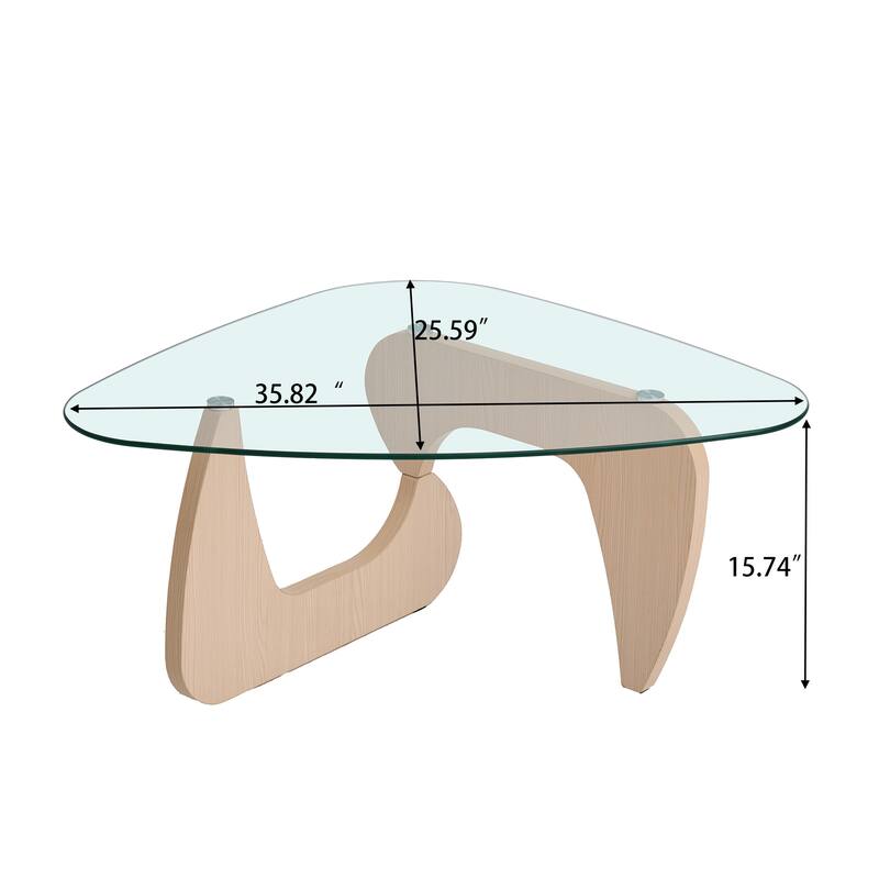 Farmhouse Glass Top Small Coffee Tables, Wood Center Table