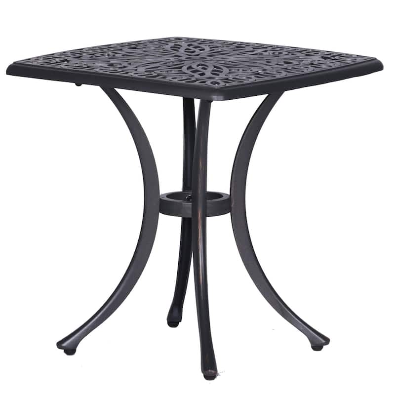 Havenside Home Saybrook Cast Aluminum End Table - Gun Metal(Dessert Night)