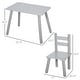 preview thumbnail 7 of 12, Qaba 3-Piece Set Kids Wooden Table Chairs Easy to Clean Gift for Boys Girls Toddlers Age 3 to 8 Years Old