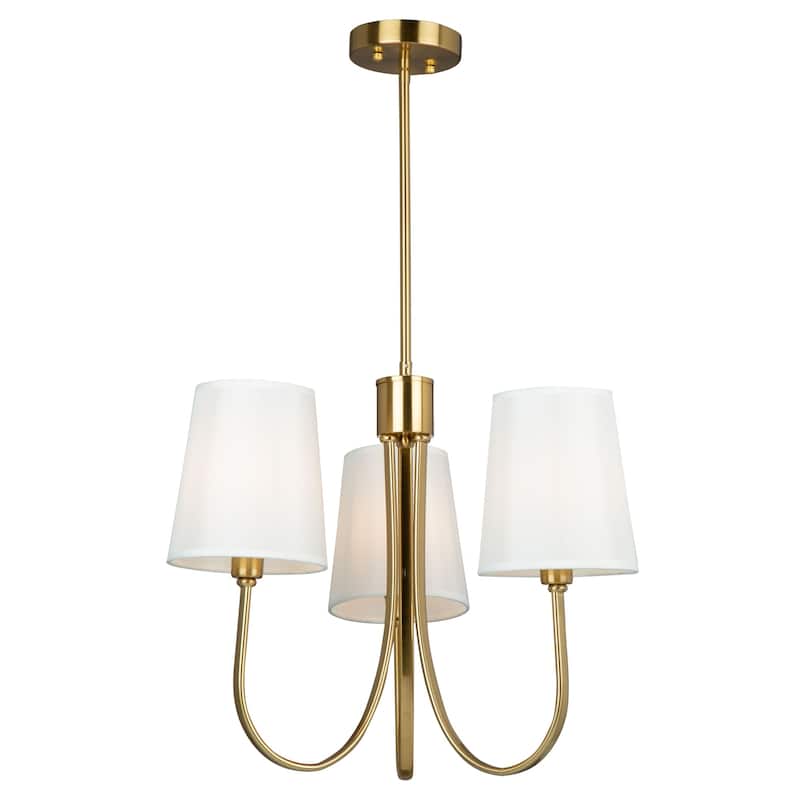Rhythm 3 Light Chandelier Brushed Gold