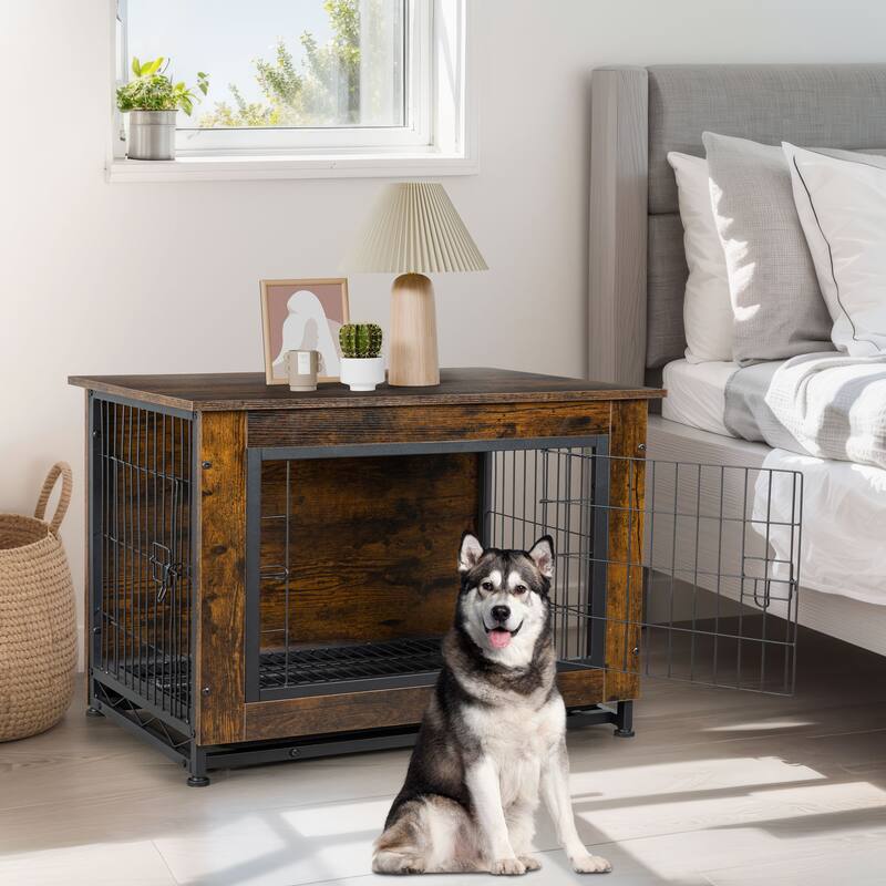 Futzca Dog Crate, Double-Doors Dog Furniture