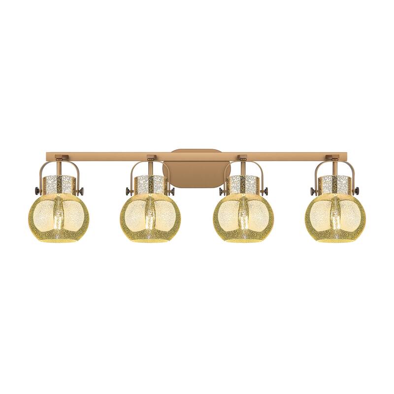Innovations Lighting Pilaster II Sphere - 4 Light 6" Wall-Mounted Bath Vanity Light.