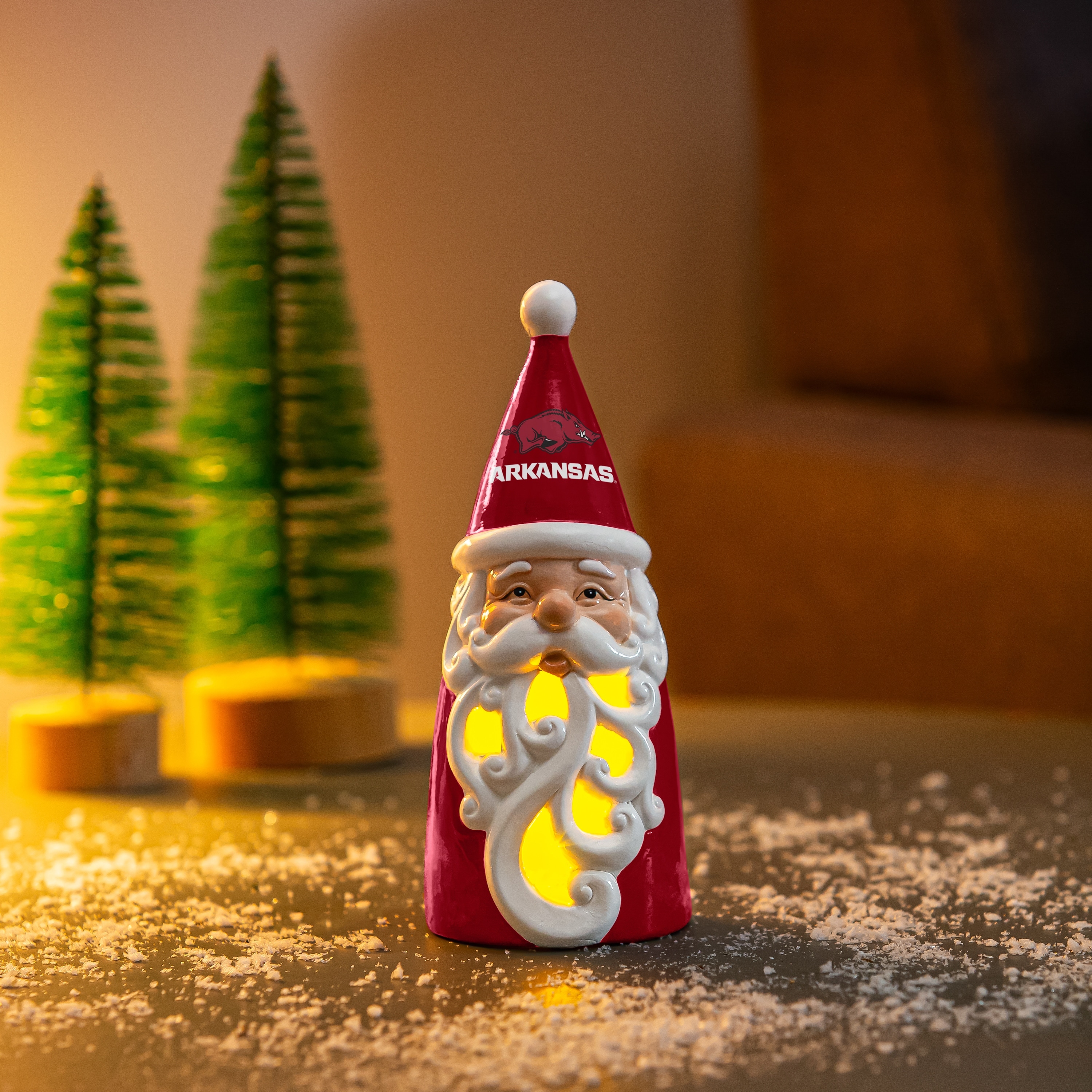 University of Arkansas Santa LED Garden Statuary, 8"
