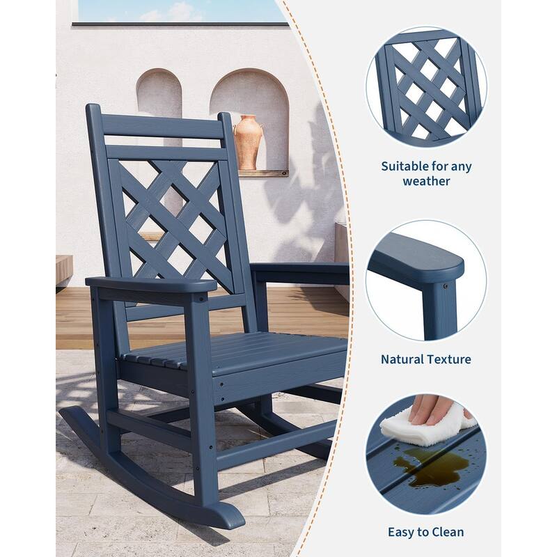 Folding Adirondack Chairs Set Of 1 HDPE Plastic Outdoor Chairs