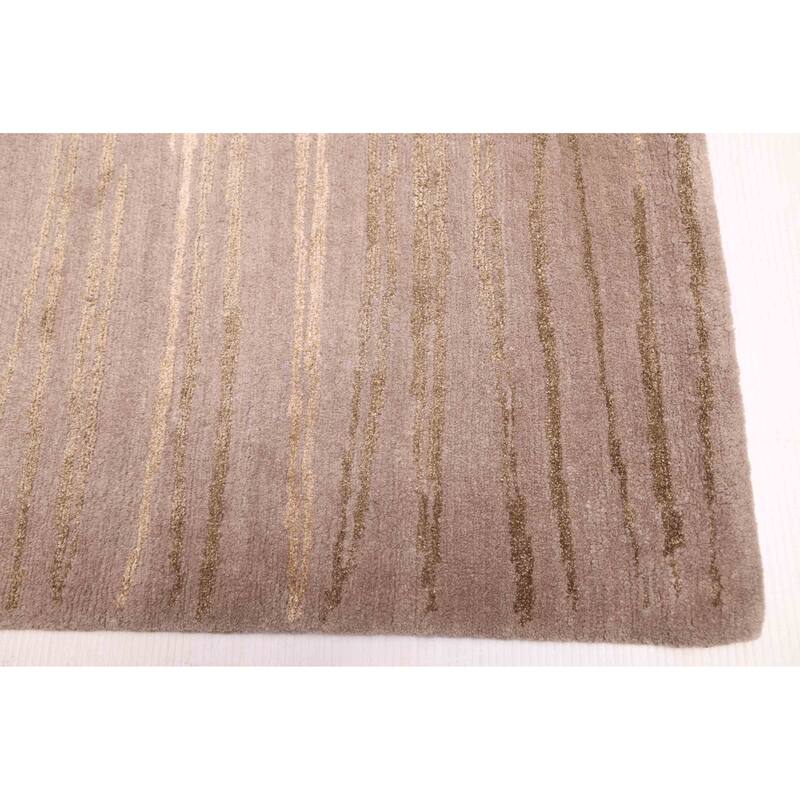 ECARPETGALLERY Hand-knotted Opulence Grey, Taupe Silk, Wool Rug - 8'1 x 9'10