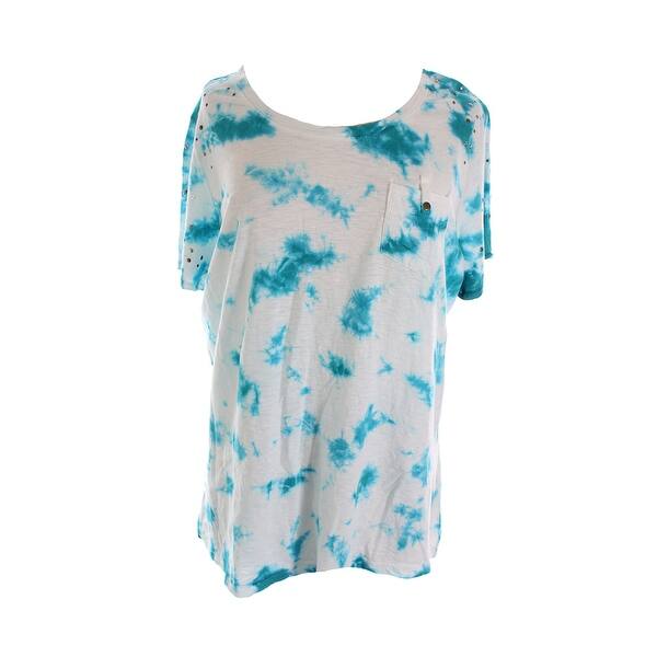 Shop Style Co Moroccan Tile Blue Plus Size Tie Dyed Tee 2x Free
