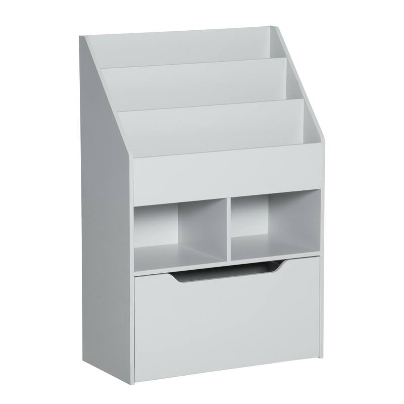 Kids Bookcase Multi-Shelf Rack Organizer with Storage Drawer
