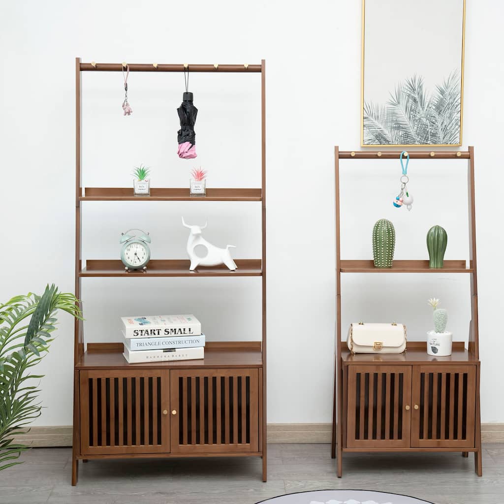 Bamboo Hall Tree with Bench and Shoe Storage