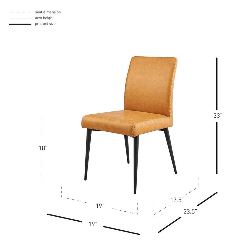 NPD Furniture Kevin Faux Leather Dining Side Chair (Set of 2)
